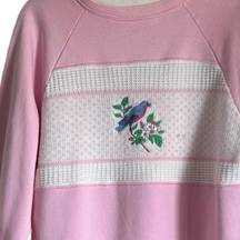 Vintage Crewneck with Knit & Embroidered Design