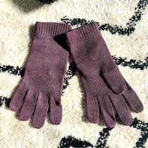 French Connection Purple Wool Blend Knit Gloves Size S/M