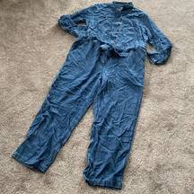 Land's End Lightweight Denim Jumpsuit SIZE 14