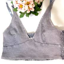 Mustard Seed Denim Smocked Back Bralette Medium