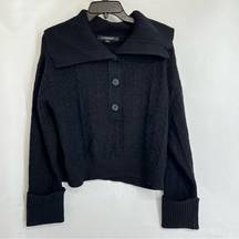 Marc New York Andrew Marc Collared Partial Button Popover Sweater Size large