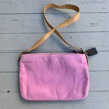 Bubble Gum Pink/Beige Leather  Shoulder Bag Purse