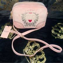 NWT Juicy Couture Velour Pink Diamond Heritage Crossbody Bag