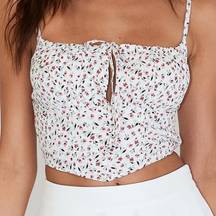 Princess Polly  Womens Size 10 Eloise sleeveless cropped floral keyhole top