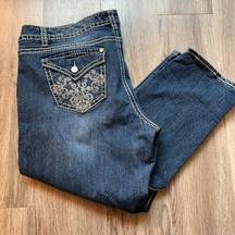 Nine West Bling Straight Leg Crop Jeans Size 16