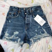 ZARA High Waisted Jean Shorts