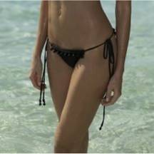 Alexis  Maia Black Crochet Pom Pom Bikini Bottom