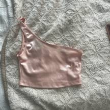 Pink One Shoulder Crop Top