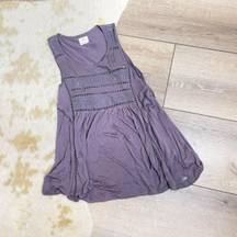 O'Neill  Grey Purple Embroidered Tank Top