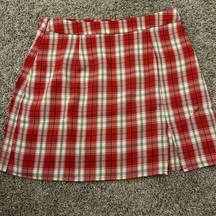 SheIn Red plaid mini skirt