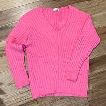 Hot Pink V Neck Sweater