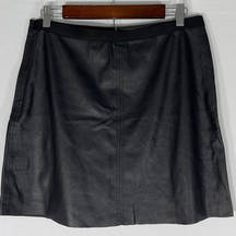 Peyton Jensen Black Faux Leather Mini Skirt Women's Size Medium