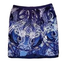 NWT Peter Nygard Blue Paisley Tulip Hem Wrap Front Skirt Size Petite Sz Lined 14