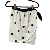 Cynthia Rowley Black & White Polka Dot Emery Tulip Wrap Skirt