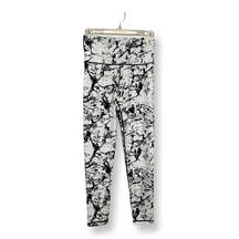 Leggings Womens White Black Abstract Stretch Full Length Polymide Blend S8-0658