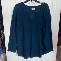 Maurice's  24/7 Waffle Knot Long Sleeve Top Green Size 3X