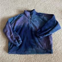 Hollister Blue and purple tie dye fleece quarter zip