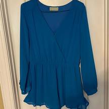 Tinsley Blue Long Sleeve Romper