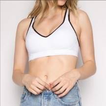 Anemone Contrast Racerback White Sports Bra Size M/L