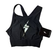 Electric yoga  Black Bolt Criss Cross Sports Bra Size XS New