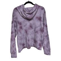 PEYTON JENSEN HOODED PURPLE TIE DYE RAW HEM SWEATSHIRT WOMEN’S SIZE MEDIUM