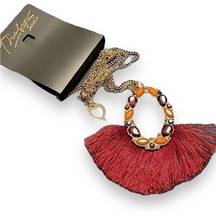 Thalia Sodi long fringe necklace