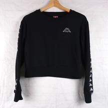 Logo Crop Black Crewneck Women's Sweatshirt Sz Large