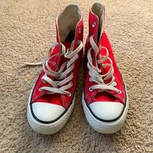 Converse  Chuck Taylor All Star Classic High Top Sneakers Red White Unisex 7