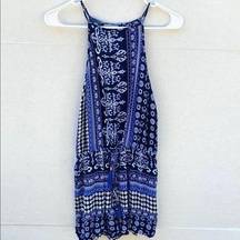 Mura Boutique Womens size medium blue sleeveless cutout back romper