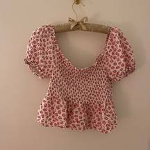 Lily white cute spring top size L