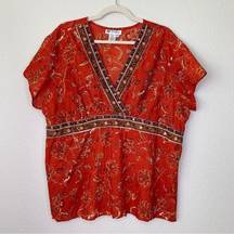 Papillon Vintage Boho Floral Sequin Beaded Women’s Top