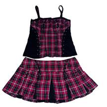 Tripp gothic punk Y2K plaid mini skirt and‎ matching top set top M skirt L