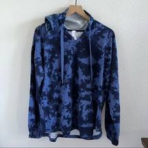 Adrienne Vittadini NWT  Sport Pullover Sweatshirt Hoodie Tie Dye Blue Large