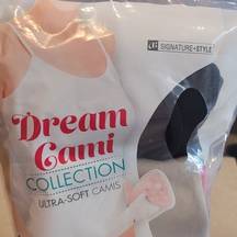 After Six NIP  Dream Cami Ultra Soft Seamless Black White Gray 3 Pack S/M