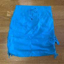 XCVI Turquoise Blue Cargo Side Ruched Minimalist Lagenlook Cargo Old Money Skirt