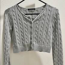 Brandy Melville Grey Cable Knit Long sleeve Top