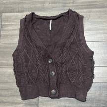 Brown Cropped Sweater Vest