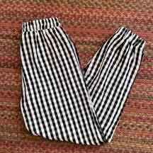 HAYDEN LOS ANGELES BLACK & WHITE GINGHAM CHECKERED JOGGER PANTS