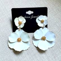 Flower Dangle Earrings Boho Layered Floral