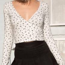 Brandy Melville Coco Floral Wrap Top Long Sleeve