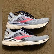 Brooks Adrenaline GTS 22 Running Shoes Gray Pink Blue Women's Size 9