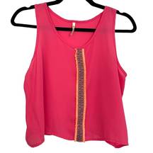 Hot Pink Boxy Crop Semi-Sheer Tank Spring Summer Festival