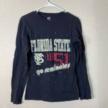 Soffe FSU Florida State Seminoles Womens Sz Large Black Long Sleeve T Shirt Tee