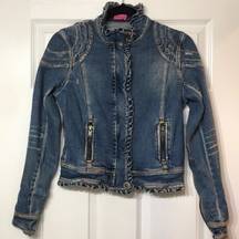 BCBG GIRLS VINTAGE RUFFLE JEAN JACKET