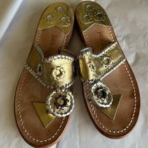 Jack Rogers  Heritage Jacks gold with white sandal