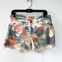 Sold Design Lab Tropical Beach Denim Shorts