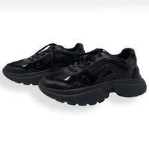 MAJE Black Leather H18 Faster Chunky Sneakers