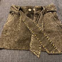 Sandro black raw hem studded mini- size 0 NWOT