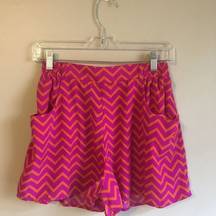 Everly small orange and pink stretchy shorts