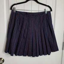 Tory Burch polka dot pleated navy blue schoolgirl Klarissa skirt size 6